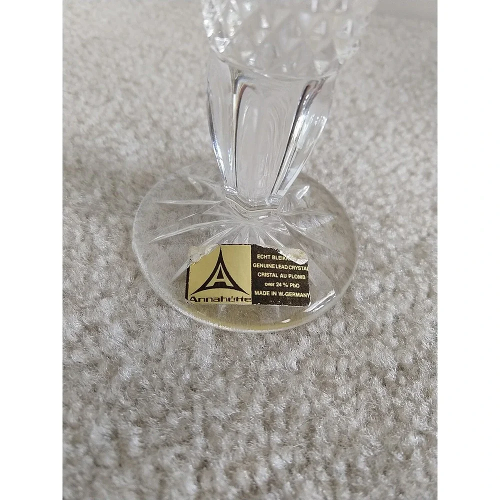 Vintage Anna Hutte Lead Crystal 8 Inch Vase Made In Germany